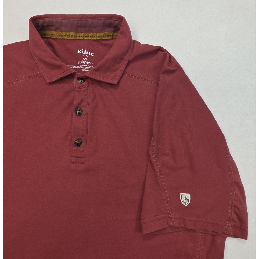 Kuhl Polo‎ Shirt Mens L Rust Wildfibre Organic Cotton Short Sleeve LIMITED USE